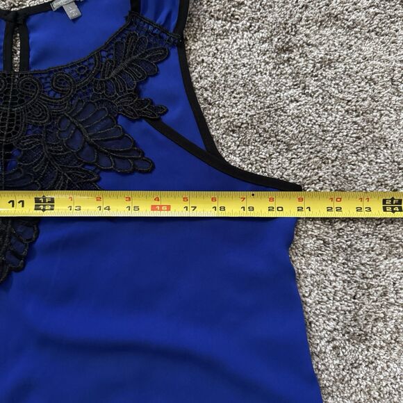 Charlotte Russe Crochet Lace Detail Dressy Tank Blouse Sleeveless Size Large - Picture 8 of 9